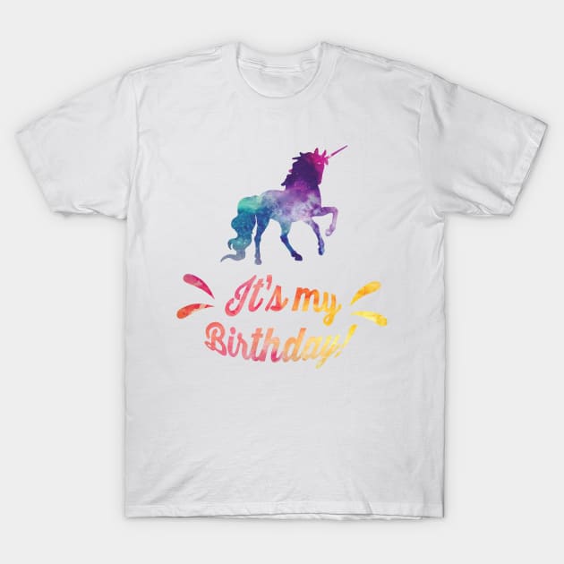 Cute Unicorn Birthday Party Outfit Adult Kids Gift T-Shirt by Freid